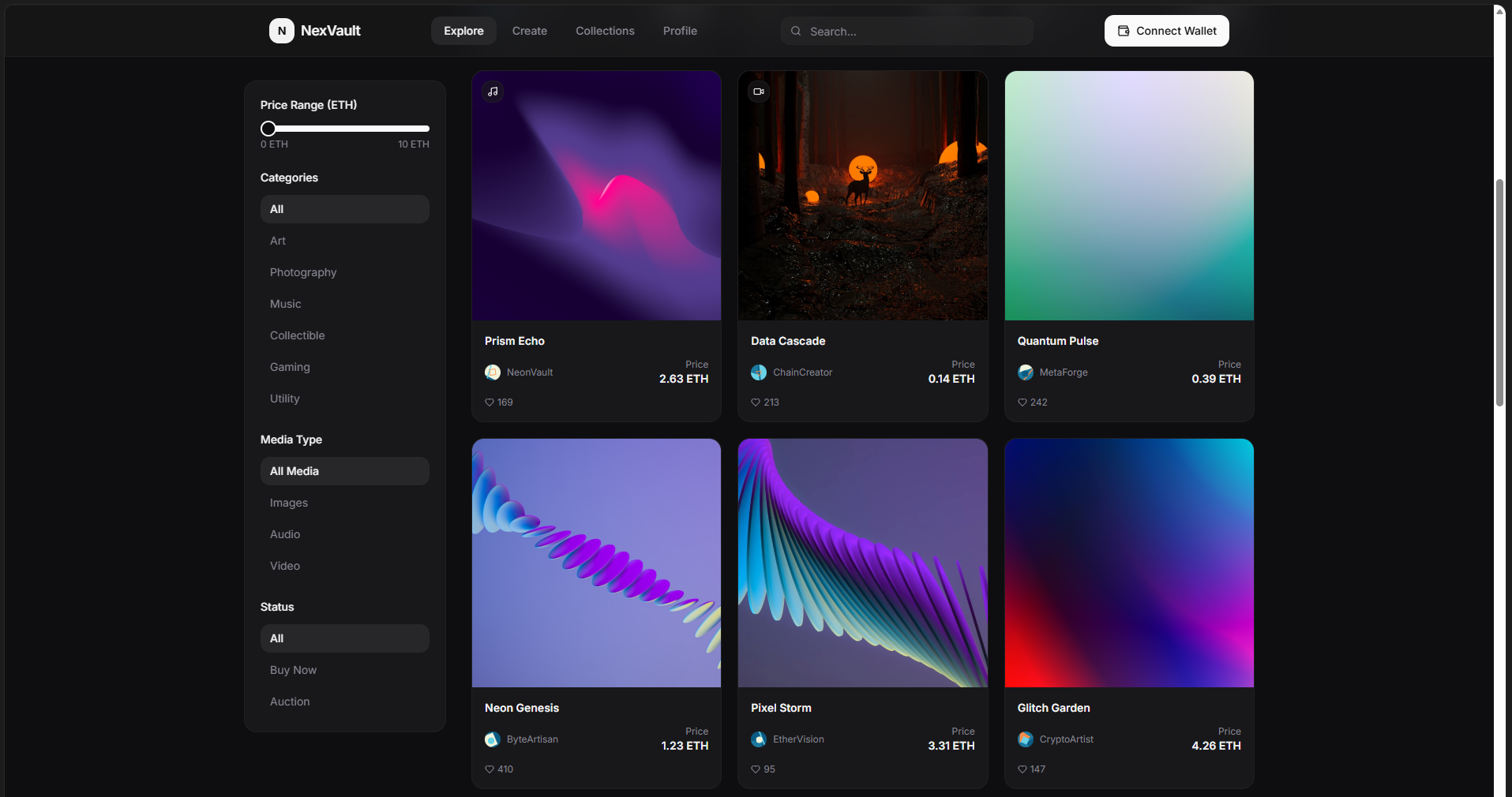 advanced marketplace filters interface